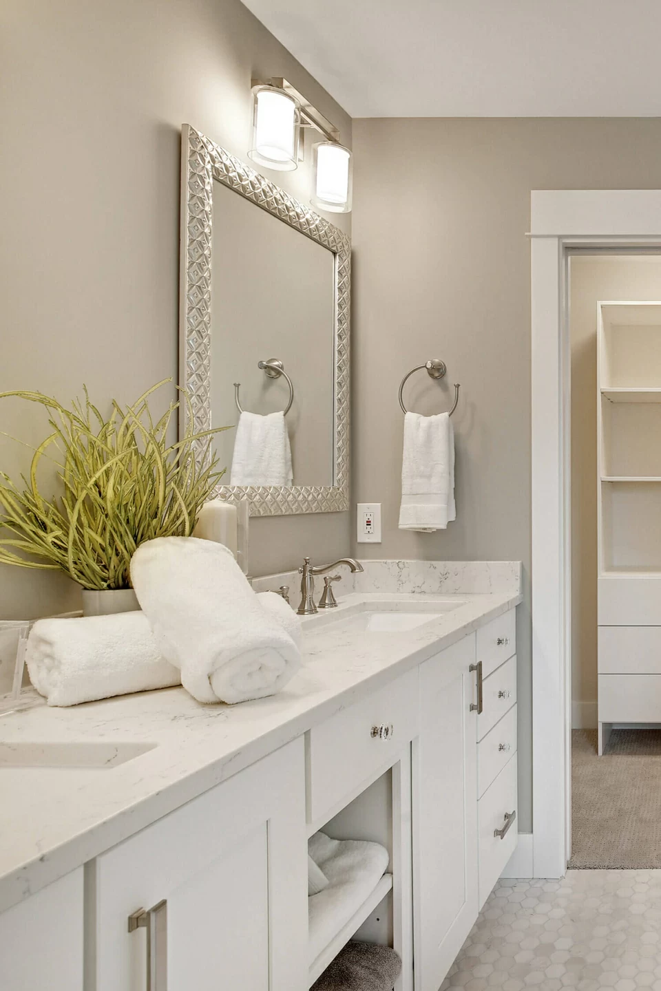 Carson - linen white solid slab vanity