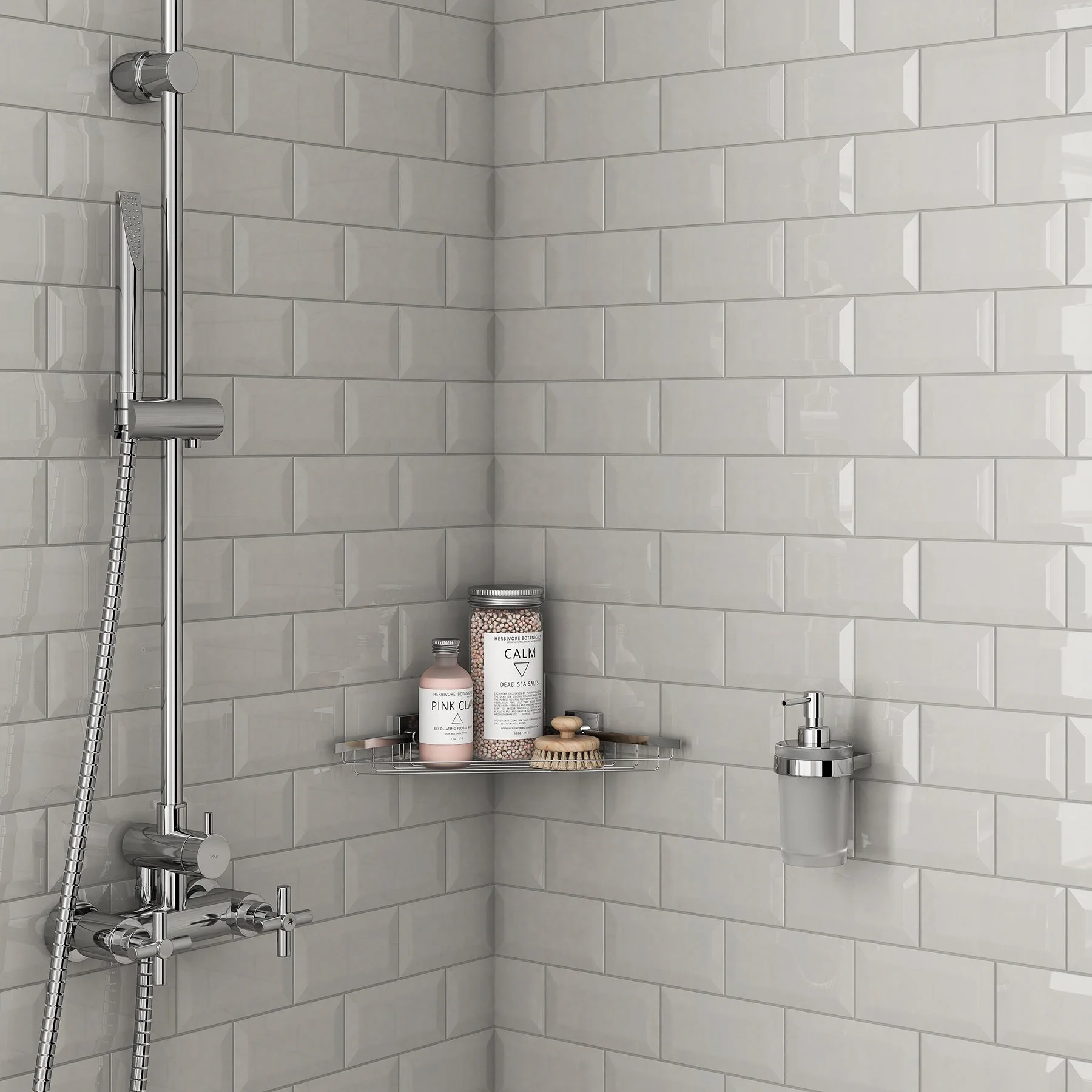 Subway white bathroom tile